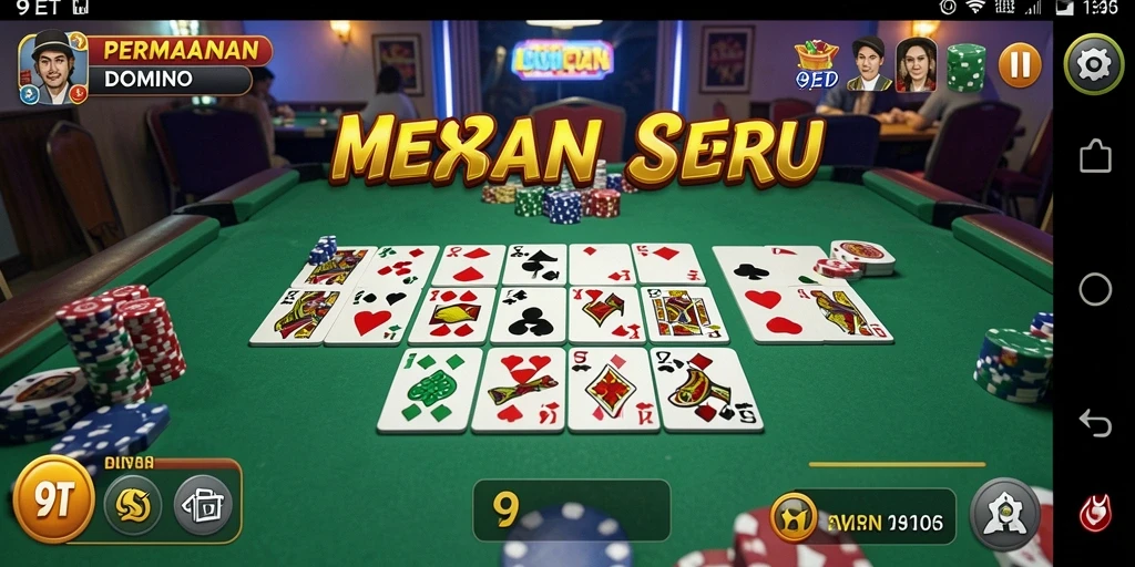 Tampilan dalam game 9ET yang memukau saat bermain Domino.