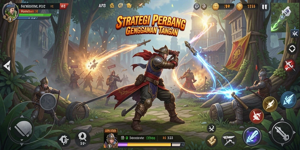 Screenshot gameplay API33 menunjukkan pertempuran strategis yang menegangkan.