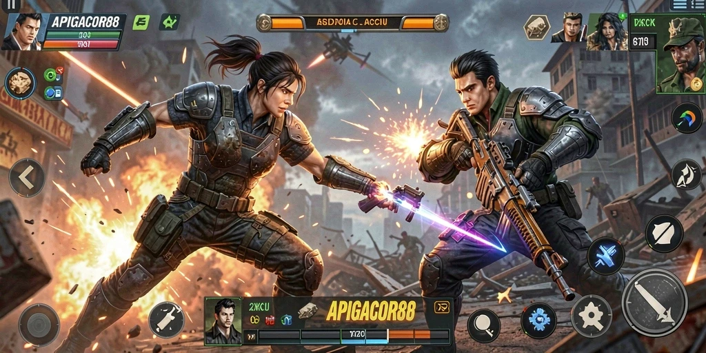 Gameplay mendebarkan dengan serangan aksi intens.