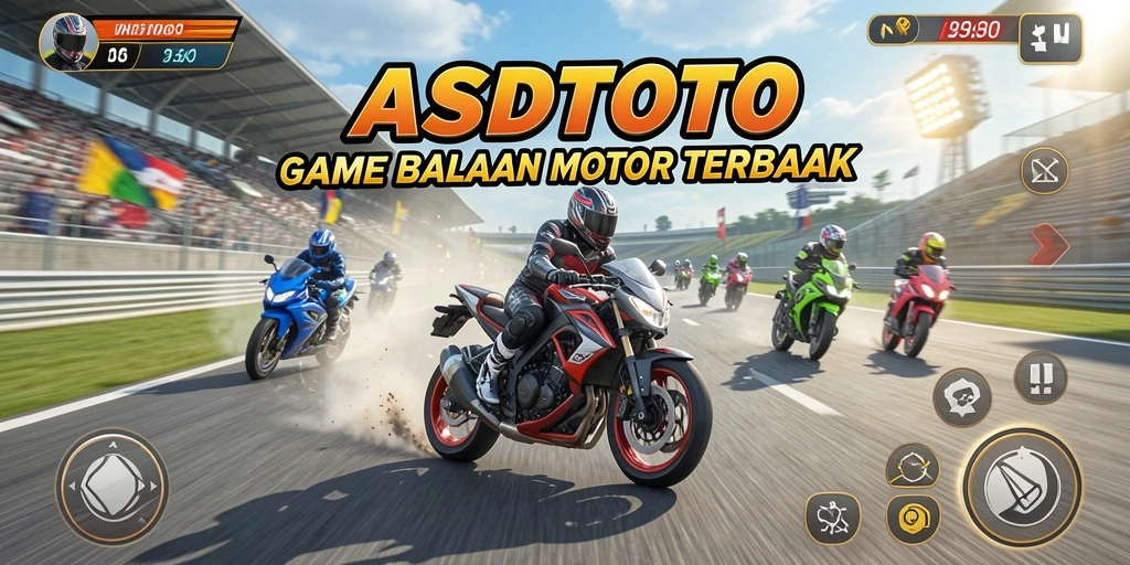 Screenshot ASDTOTO menampilkan aksi balapan motor yang mendebarkan.