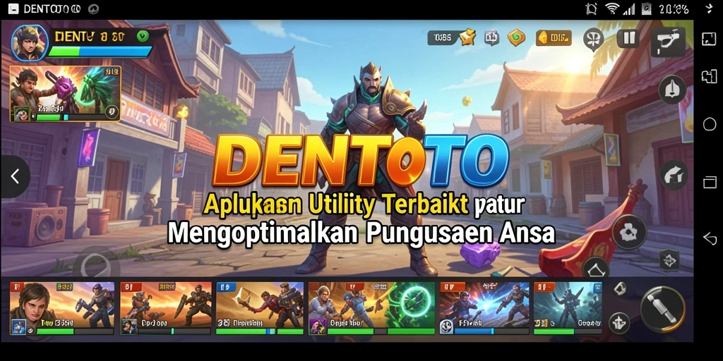 Tampilan utama DENTOTO dengan fitur utility yang bermanfaat.