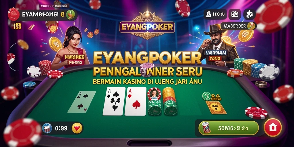 Screenshot gameplay EYANGPOKER menampilkan suasana poker yang mendebarkan.