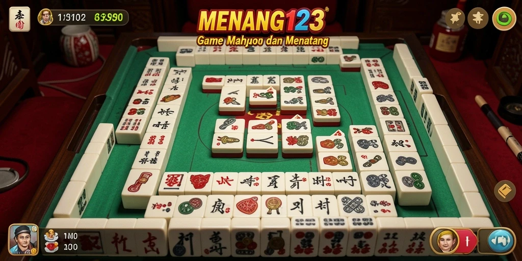 Tampak gameplay Mahjong yang seru dan menantang di MENANG123.