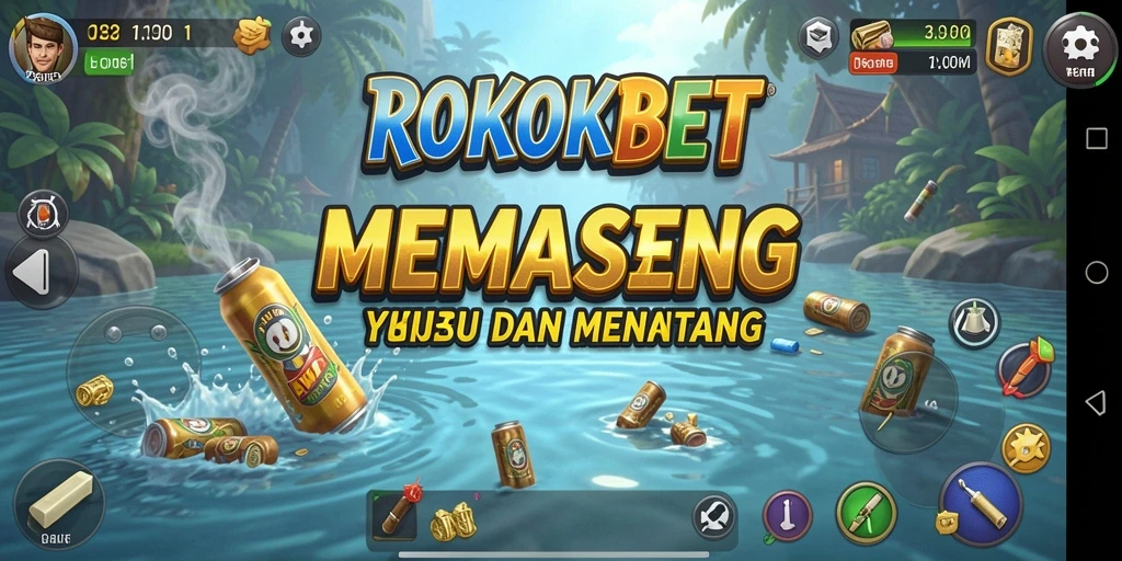Tampilan gameplay ROKOKBET yang mendebarkan saat memancing ikan.