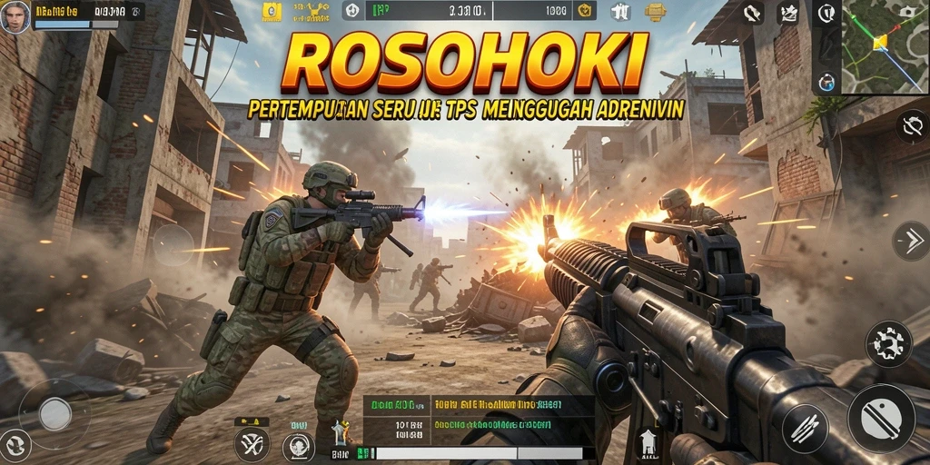 Tampilan gameplay dinamis dalam pertempuran seru di ROSOHOKI.