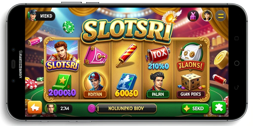 Screenshot utama SLOTSRI menampilkan gameplay seru dari mesin slot.