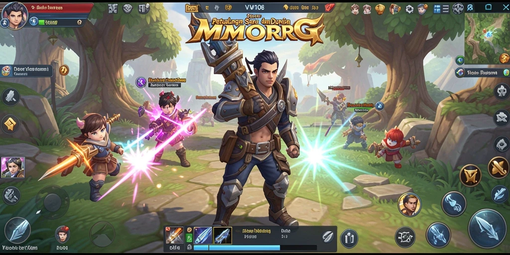Screenshot utama VW108 menampilkan aksi seru di dunia MMORPG.