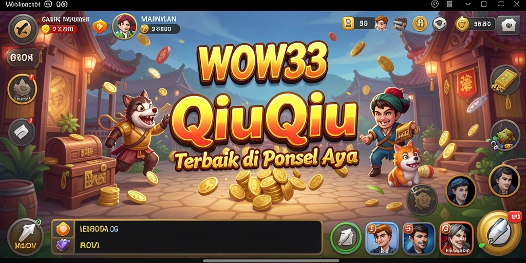 Screenshot gameplay WOW33 dengan tampilan kartu QiuQiu yang menawan.