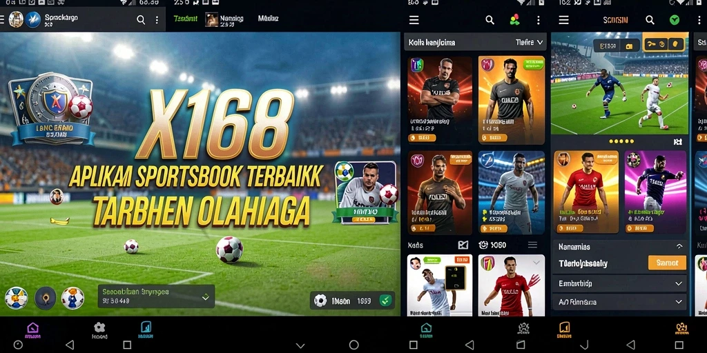 Tampilan antarmuka aplikasi Sportsbook X168 yang menarik dan interaktif.