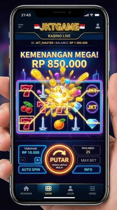Tampilan antarmuka jktgame yang ramah pengguna.
